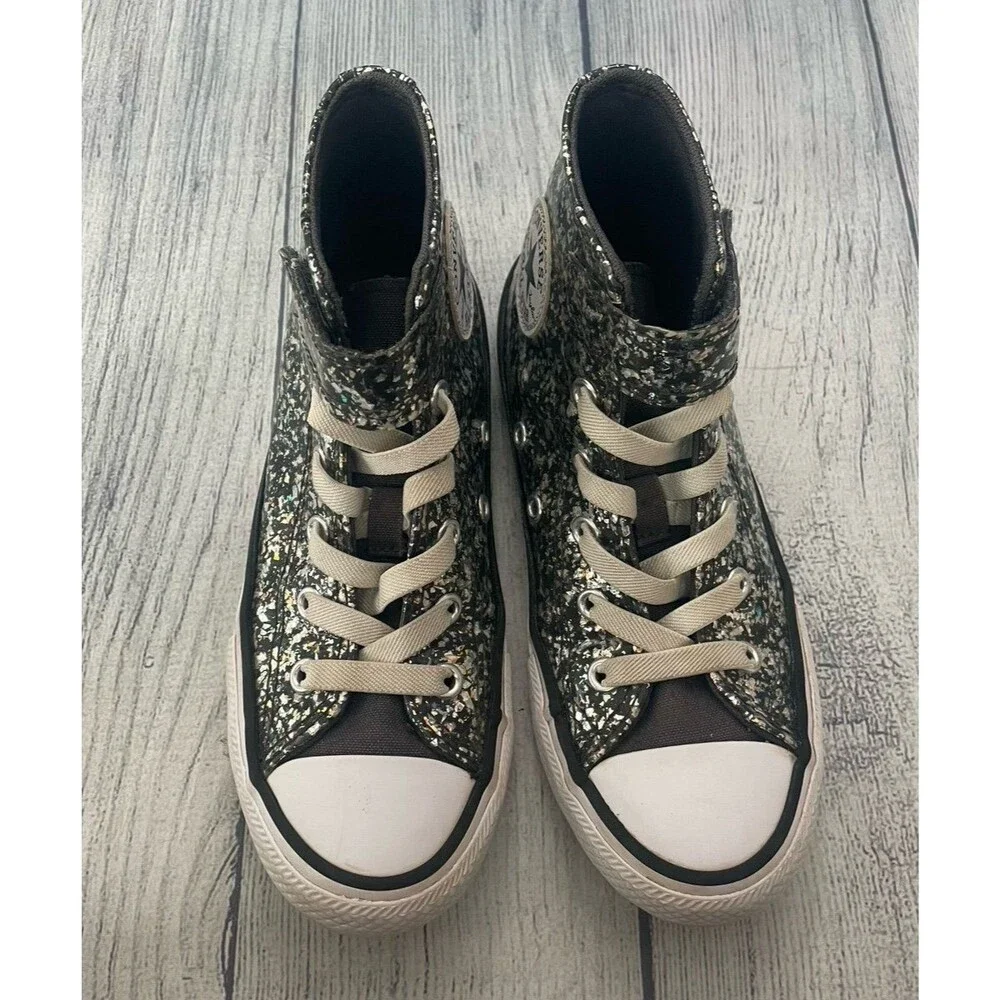 Converse silver glitter
